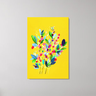 Abstrakt vattenfärgsfärgad blommigt canvastryck