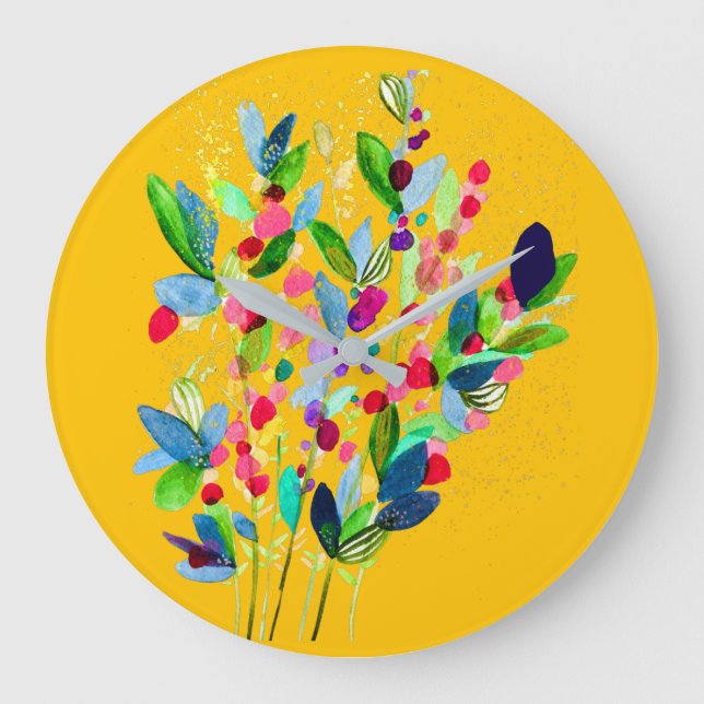 Abstrakt vattenfärgsfärgad blommigt stor klocka (Framsida)