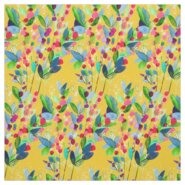 Abstrakt vattenfärgsfärgad blommigt tyg (Provkarta)