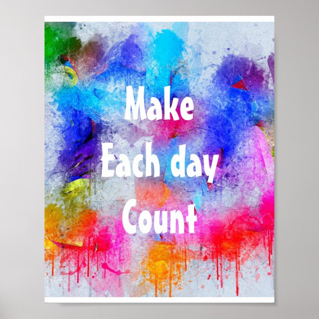 Abstrakt Vattenfärgsfärgad Vintage Motivering Post Poster (Framsidan)