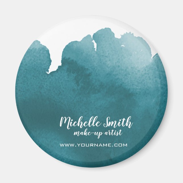 Abstrakt vattenfärgsfärgstreck med penseldrag färg magnet (Framsidan)