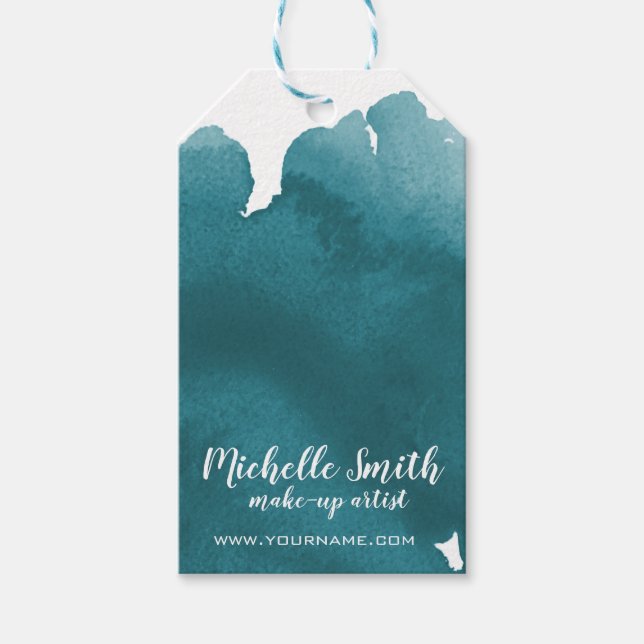 Abstrakt vattenfärgsfärgstreck med penseldrag färg presentetikett (Framsidan)