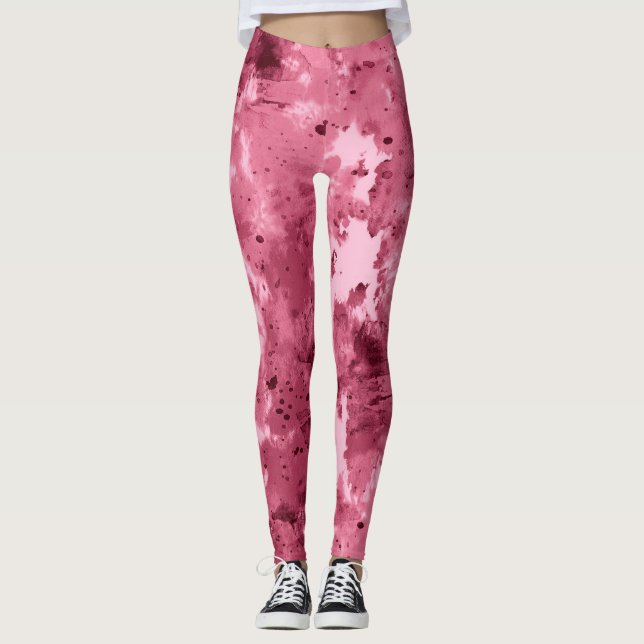 Abstrakt vattenfärgsgrunge: kamouflage mönster. leggings (Framsida)