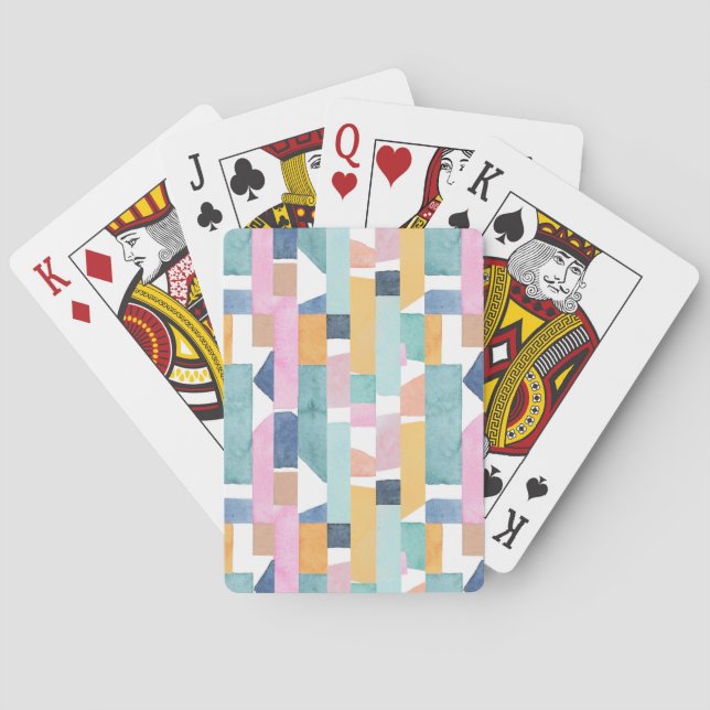 Abstrakt vattenfärgShapemönster Casinokort (Baksidan)