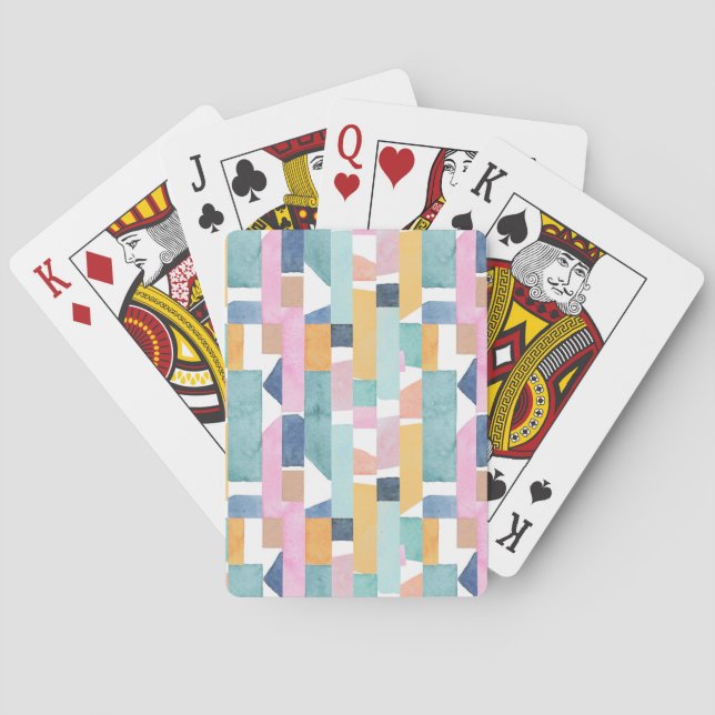Abstrakt vattenfärgShapemönster Casinokort (Baksidan)