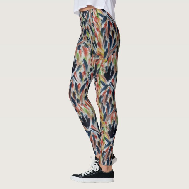 Abstrakt Vattenfärgskonst Leggings (Vänster)