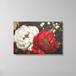 Abstrakt Vattenfärgskonst med djur, blommor Canvastryck