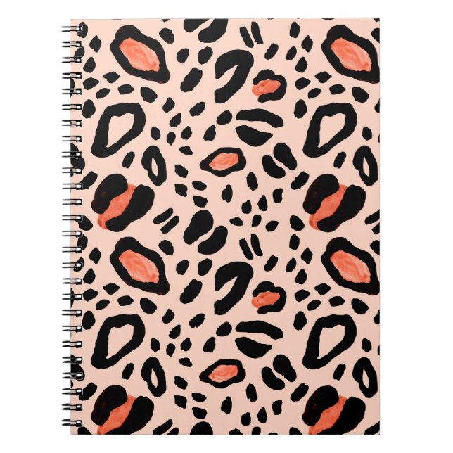 Abstrakt vattenfärgsleopard. Animaliska utskrifter Anteckningsbok (Framsidan)