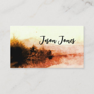 abstrakt vattenfärgsliggande konst sepia-toner visitkort