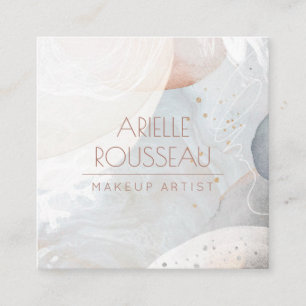 Abstrakt Vattenfärgsmakeup Artist Square Business Fyrkantigt Visitkort