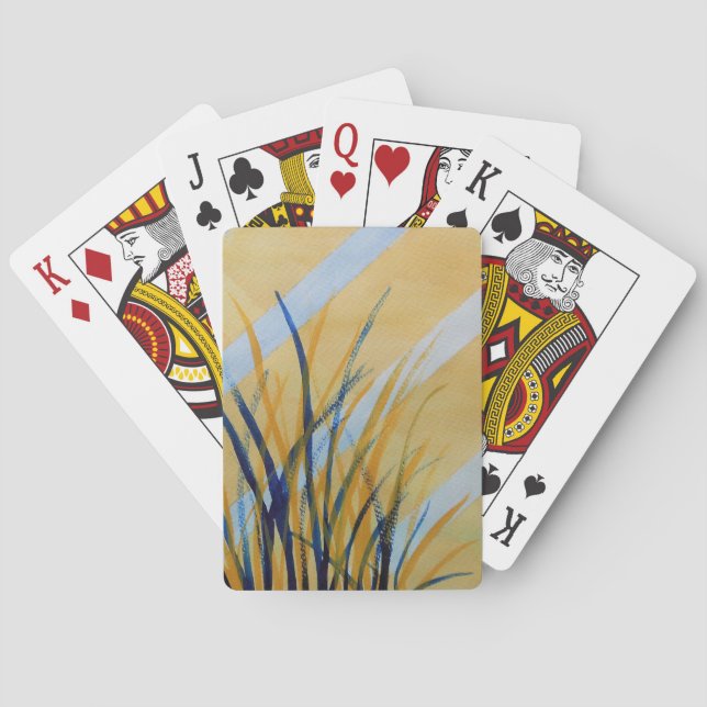 Abstrakt vattenfärgspaljé med gräs kortlek (Baksidan)