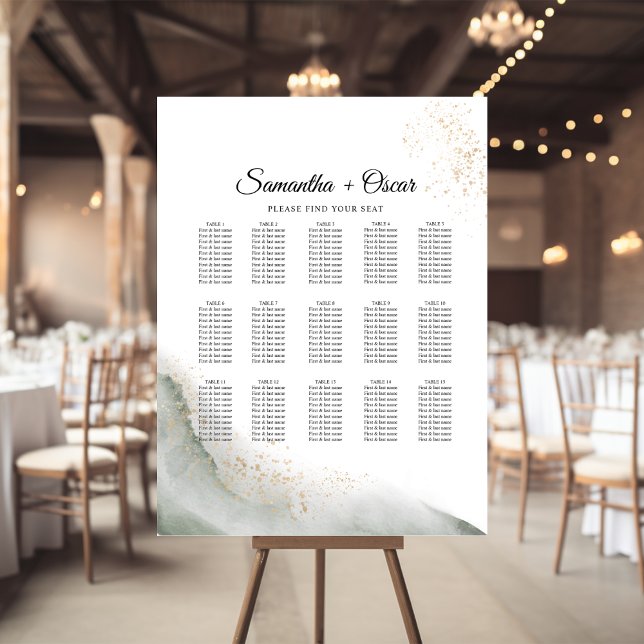 Abstrakt Vattenfärgspensellinjer för Grönt och Gul Poster (Skapare uppladdad)