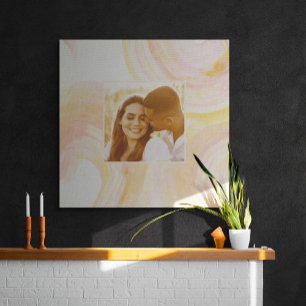 Abstrakt Vattenfärgspersikor Rosa Unik Anpassnings Canvastryck