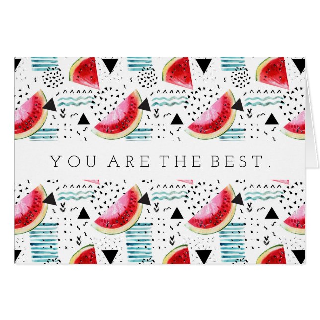 Abstrakt vattenmelonmönster hälsningskort (Framsidan Horizontal)