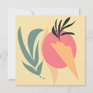 Abstrakt växtillustration Former Rosa Gult
