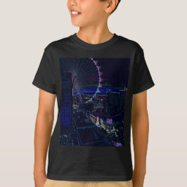 Abstrakt Vegas för pariserhjul för neonkickrulle T-shirt