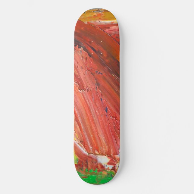 Abstrakt Vertikal Gest i Rött Mini Skateboard Bräda 18,5 Cm (Framsida)