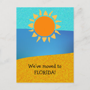 Abstrakt Vi Flyttat till Florida Ny adress Meddelande Vykort