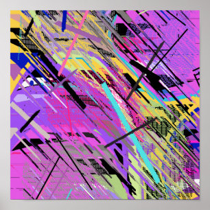 Abstrakt Vibrant 80s Poster