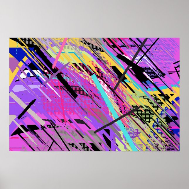 Abstrakt Vibrant 80s Poster (Framsidan)
