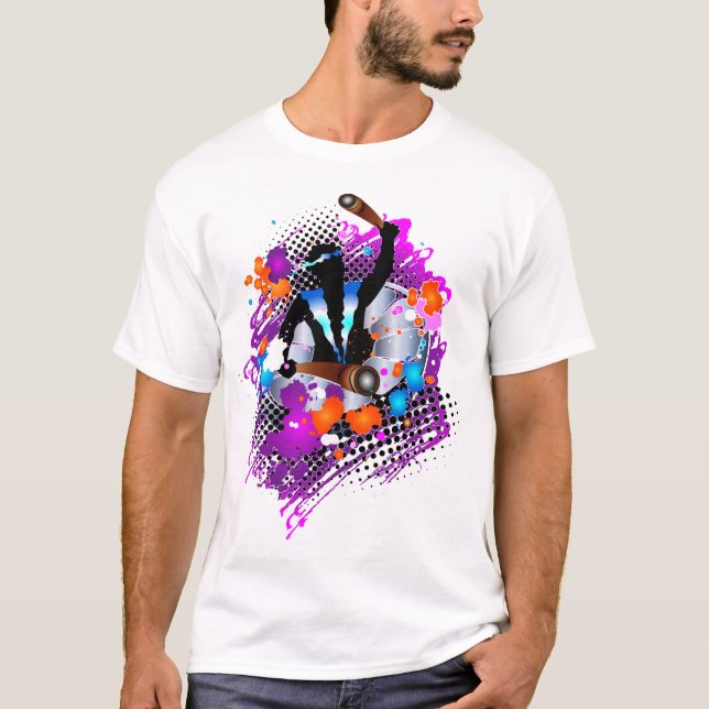 Abstrakt Vibrant Carnival Panman Tee Shirt (Framsida)