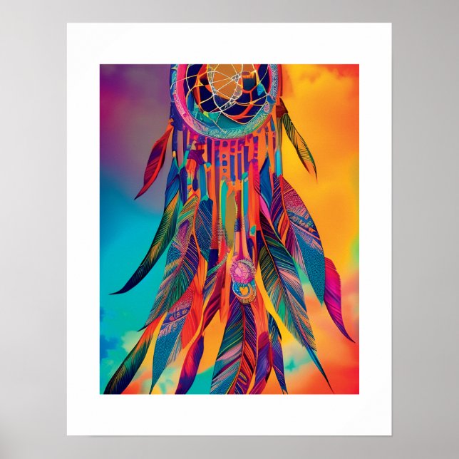 Abstrakt Vibrant Dreamcatcher Wall art Poster (Framsidan)