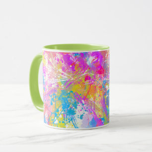 Abstrakt Vibrant färgade färgstreck Mugg
