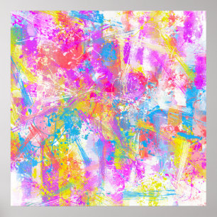 Abstrakt Vibrant färgade färgstreck Poster
