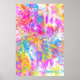 Abstrakt Vibrant färgade färgstreck Poster
