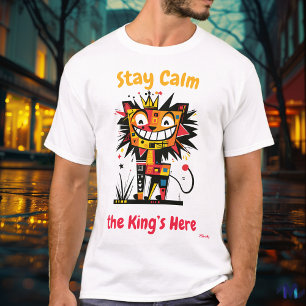 Abstrakt Vibrant Lejon Kung T-Shirt