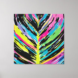 Abstrakt Vibrant Multifärgad Tropical Löv Canvastryck