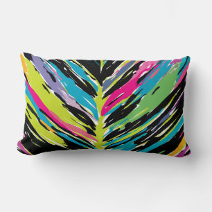 Abstrakt Vibrant Multifärgad Tropical Löv Lumbarkudde