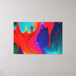 Abstrakt Vibrant Paint Drift Art Canvastryck