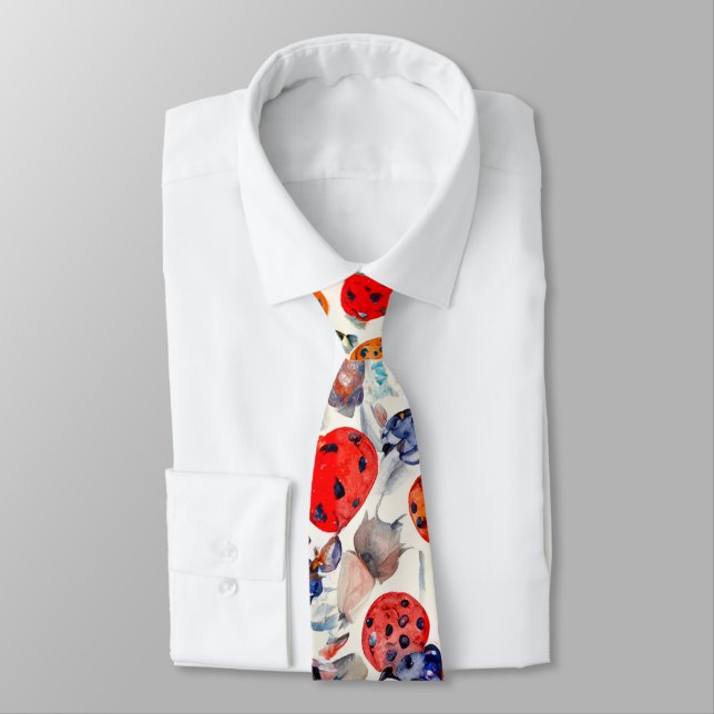 Abstrakt Vibrant Red Ladybugs Pawarde Mönster Slips (Bunden)