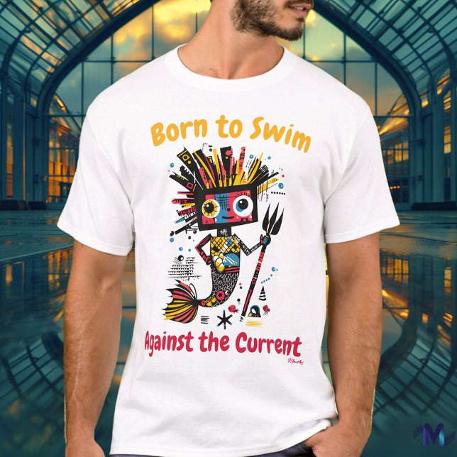 Abstrakt Vibrant Sjöjungfru Grafik T-Shirt (Skapare uppladdad)