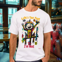 Abstrakt Vibrant Sloth Graphic T-Shirt