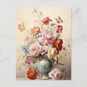 Abstrakt Victorian Flowers i Vas Vykort