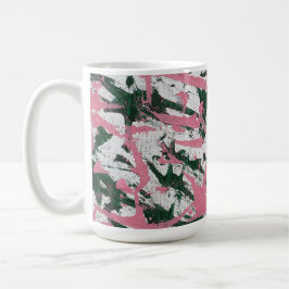 Abstrakt vid Rosa och Grönt Kaffemugg