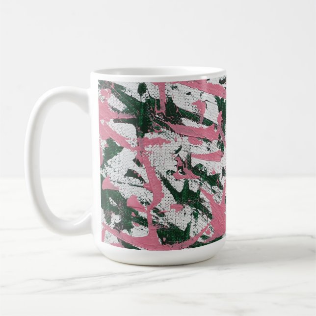 Abstrakt vid Rosa och Grönt Kaffemugg (Vänster)