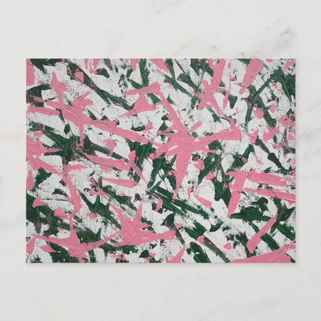 Abstrakt vid Rosa och Grönt Vykort (Framsida)