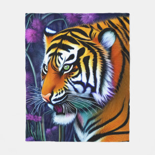 Abstrakt Vild Majestic Predator Tiger Fleecefilt
