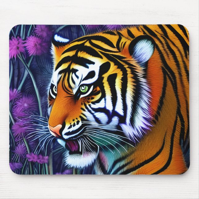 Abstrakt Vild Majestic Predator Tiger Musmatta (Framsidan)
