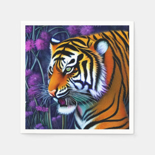 Abstrakt Vild Majestic Predator Tiger Pappersservett