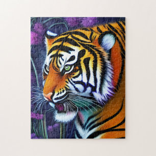 Abstrakt Vild Majestic Predator Tiger Pussel