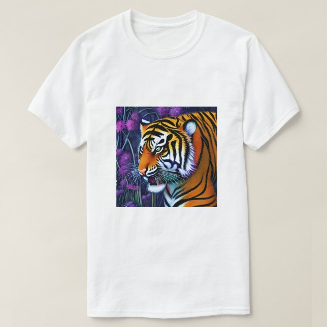 Abstrakt Vild Majestic Predator Tiger T Shirt (Design framsida)