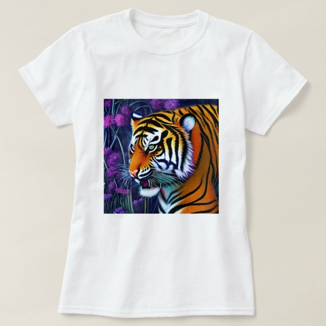 Abstrakt Vild Majestic Predator Tiger T Shirt (Design framsida)