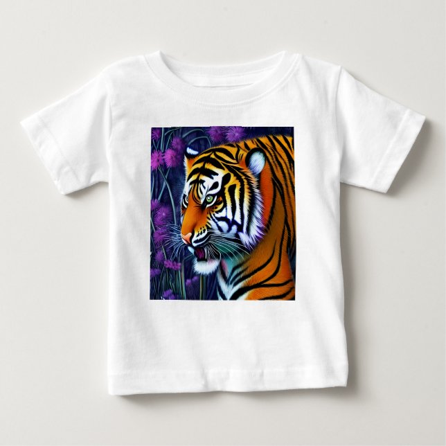 Abstrakt Vild Majestic Predator Tiger T Shirt (Framsida)