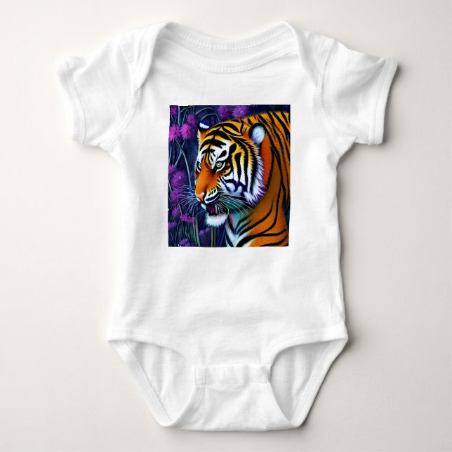 Abstrakt Vild Majestic Predator Tiger T Shirt (Framsida)