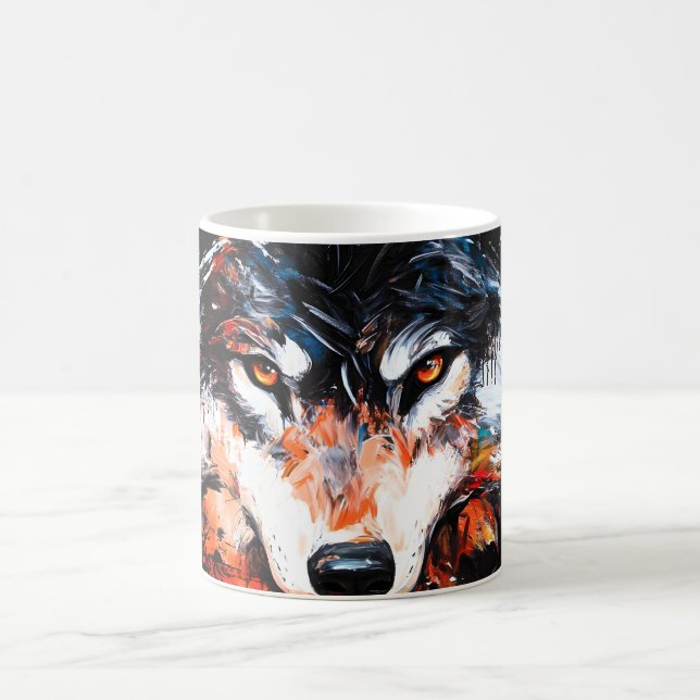 Abstrakt Vild Själv Varg Kaffemugg (Center)