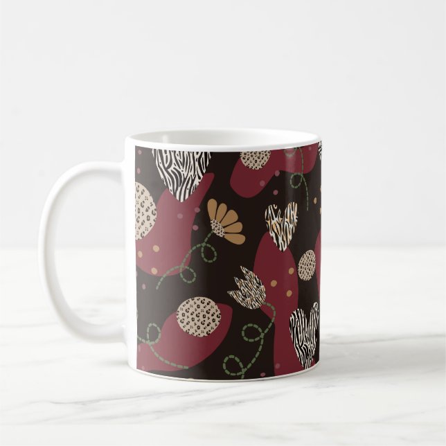 Abstrakt vild sömlös mönster kaffemugg (Vänster)
